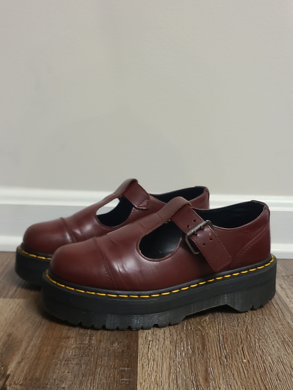 Dr Martens Bethan Cherry Red Platform Mary Jane
